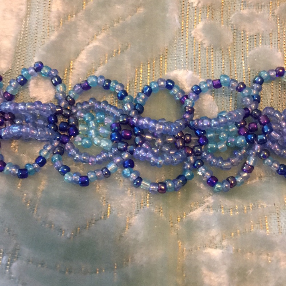 New Anthropologie beaded bracelet blues